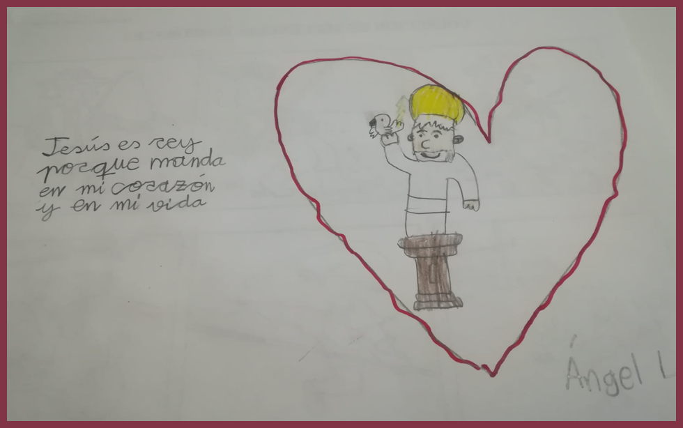 Los niños de catequesis conmemoran con sus dibujos la fiesta de Cristo Rey