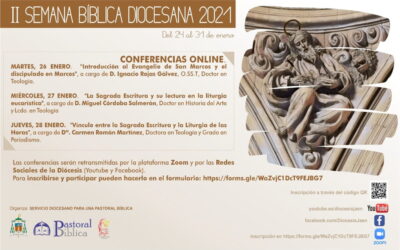 Asiste a las tres charlas Bíblicas de la Semana Bíblica Diocesana 2021